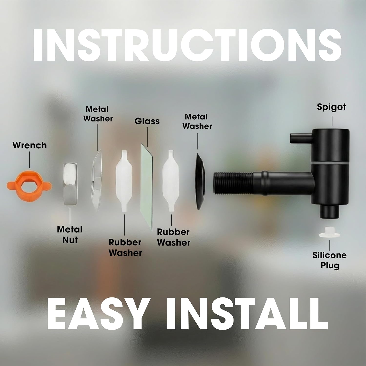 Ovonza beverage dispenser faucet installation instructions
