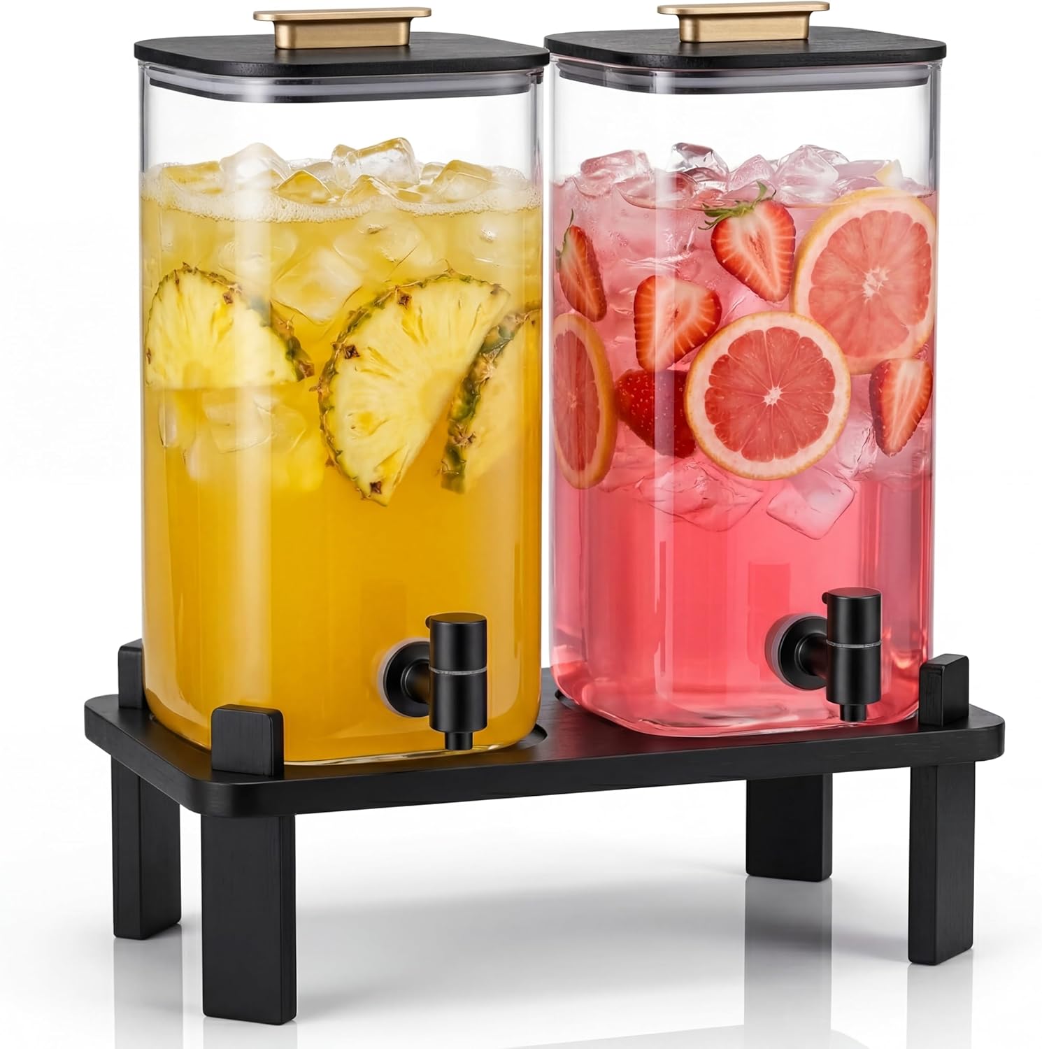 Ovonza dual glass beverage dispenser set